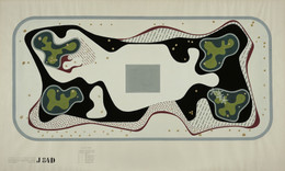 Roberto Burle Marx. Garden Design, Duque de Caxias Square, Rio de Janeiro, Brazil, Plan. 1948