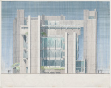 Paul Rudolph. Yale University, Art and Architecture Building, New Haven, Connecticut, Elevation. 1958–1964